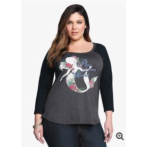 Torrid Disney Ariel Raglan Tee